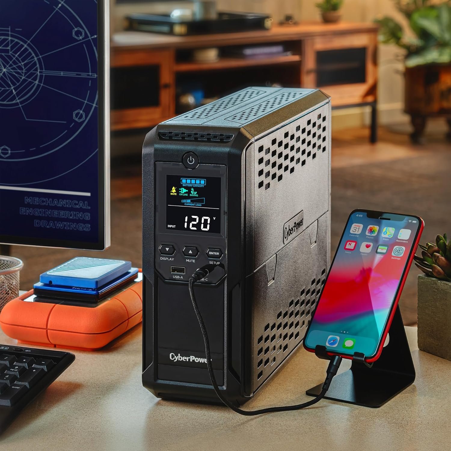 CyberPower CP1500AVRLCD3 Intelligent LCD UPS Battery Backup | 1500VA/900W, 12 Outlets, 2 USB Ports, AVR, Mini Tower, UL Certified - Image 7