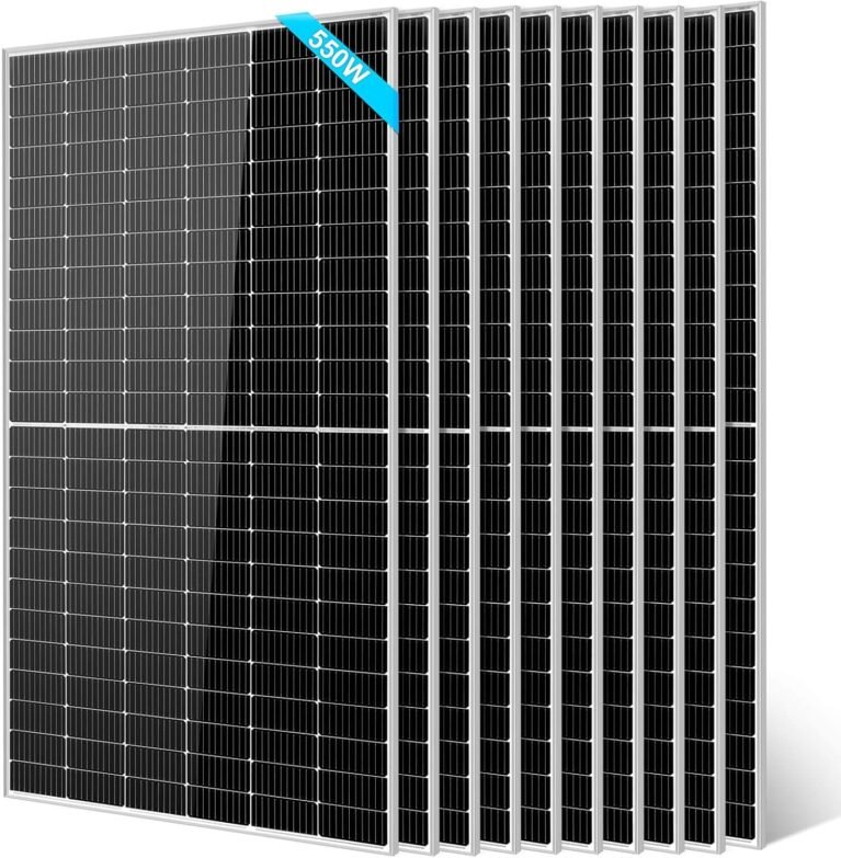 SUNGOLDPOWER UL61730 10PCS 550W Solar Panels Monocrystalline,Waterproof IP68,High Efficiency Solar Panel for Charging Station,Household,Marine,On/Off Grid Solar System (Total 5500W)