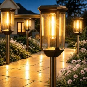 Tenmiro Solar Pathway Lights Outdoo...