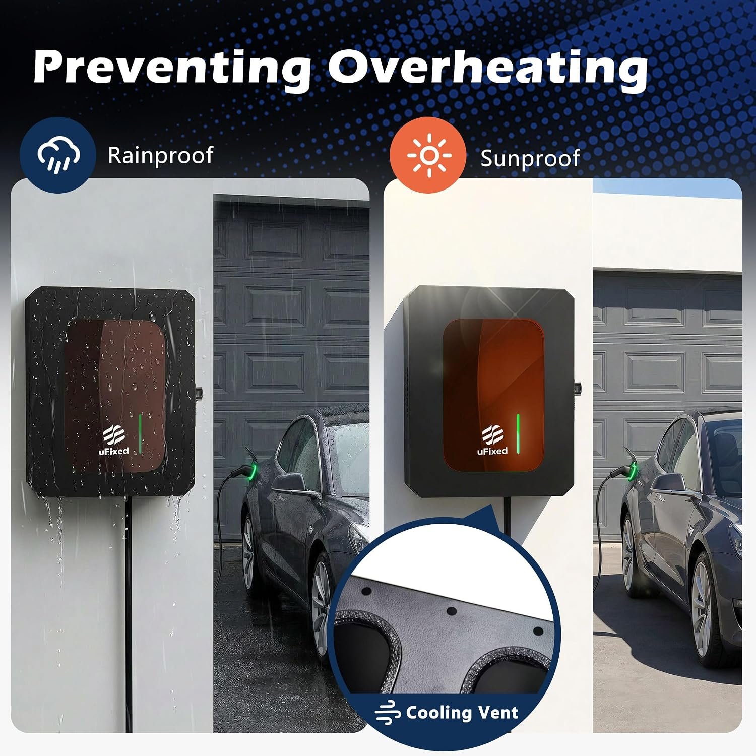 Outdoor EV Charger Enclosure with Lock, Weatherproof Metal Wall Box for Tesla Wall Connector and ChargePoint Charger, Visible Window, Easy Installation, Black - Image 3