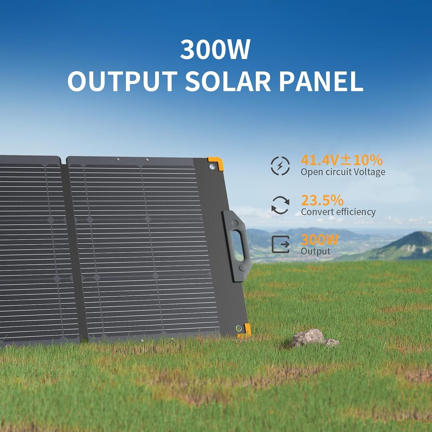 PECRON 300 Watt Solar Panel, Portable Solar Panel for Power Station, High Efficiency Panel Foldable, IP67 Waterproof Power Supply for Camping, RV, Outdoor, Off Grid System - Image 2