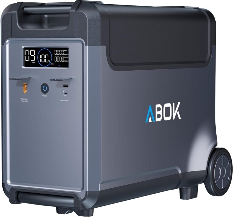 ABOK Ark3600 Portable Power Station of Extra Battery | Expandable to 11520Wh, 3840Wh LiFePO4 Battery, 3H Fast Charge, 3600W Solar Generator for Home Backup, Hurricane, Camping, RV