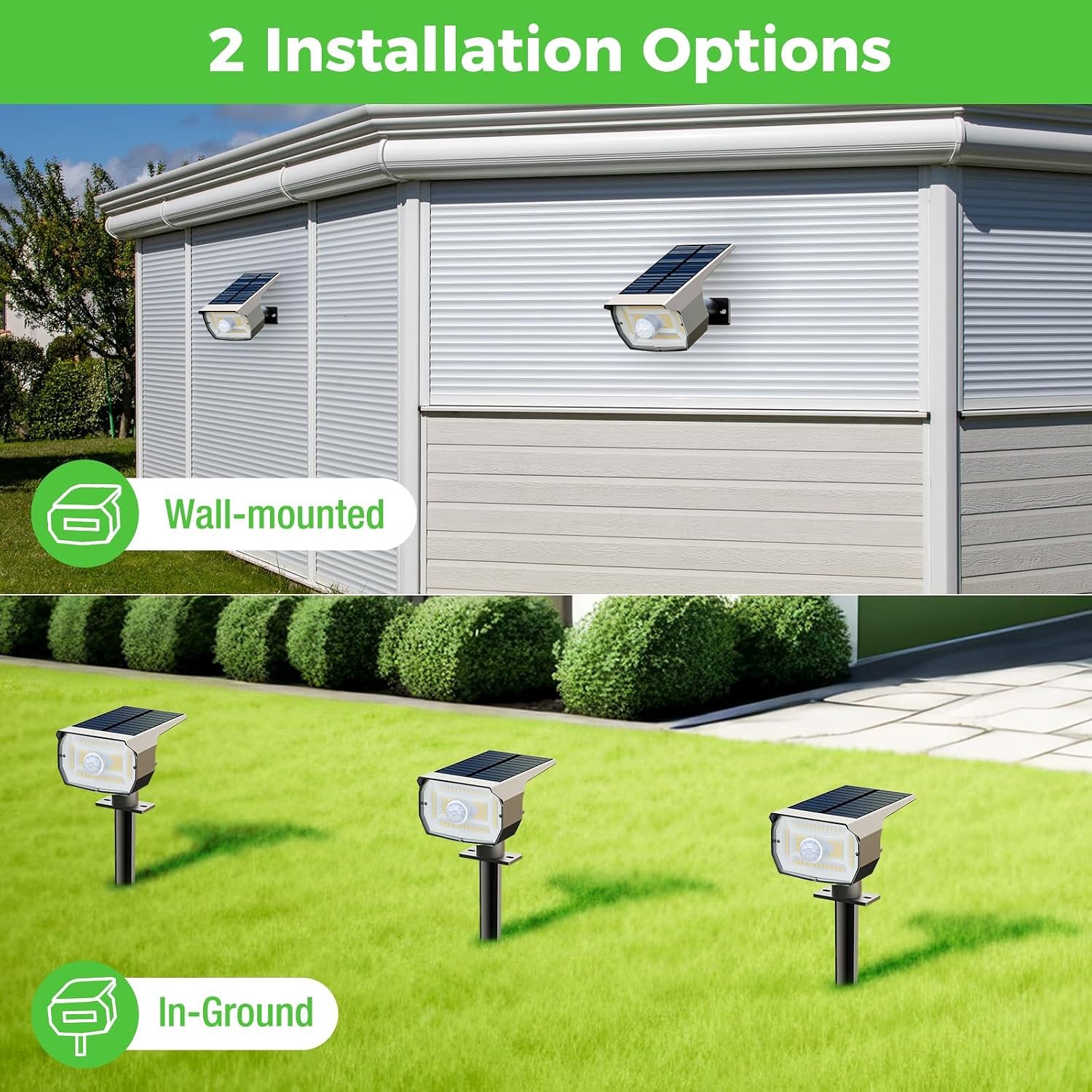 nipify Solar Lights Outdoor Waterproof, Motion Sensor Spot Landscape Light | 4 Pack/3 Modes/56 LED, Cool White, Solar Powered, Lighting for Outside Pathway Yard Lawn Garden Walkway Pathway - Image 6