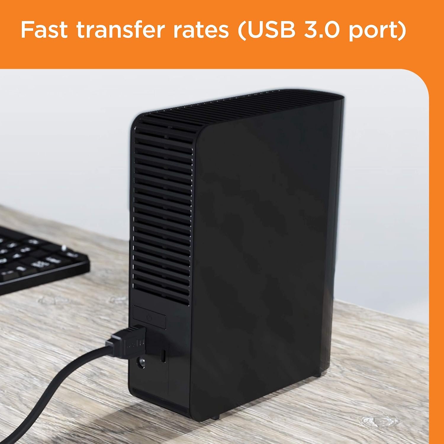 Western Digital 8TB Elements Desktop External Hard Drive, USB 3.0 external hard drive for plug-and-play storage - Western DigitalBWLG0080HBK-NESN, Black - Image 4