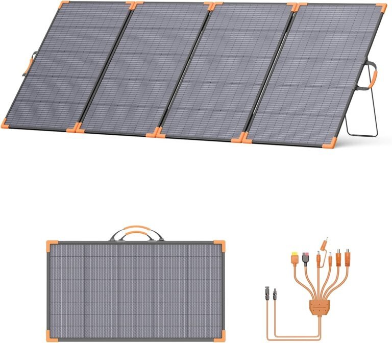 400 Watt Bifacial Portable Solar Panel for Power Station | 33V Lightweight Foldable Solar Panels Charger, IP68 Waterproof 25% High Efficiency Solar Charger for Camping RVs Home Backup