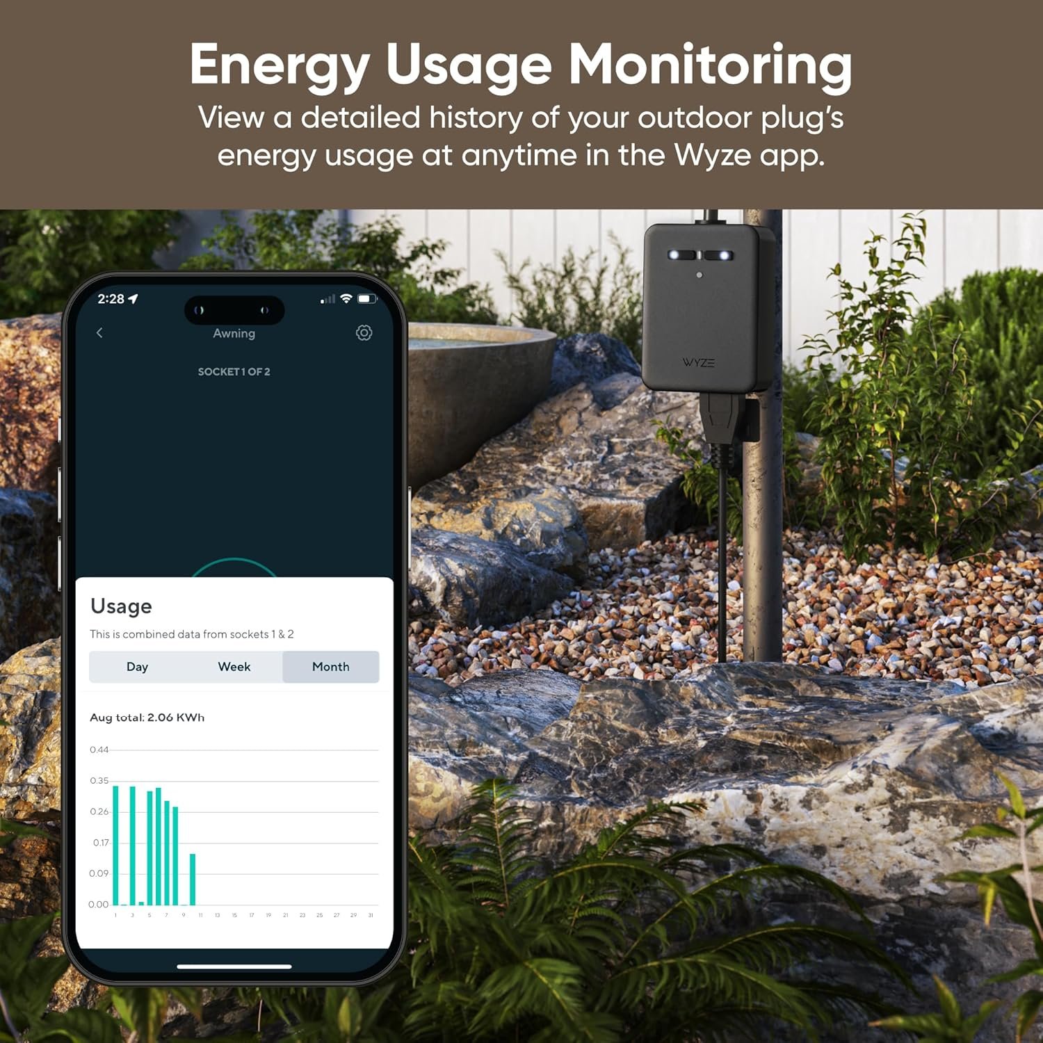 Wyze Plug Outdoor, Dual Outlets Energy Monitoring, IP64, 2.4GHz WiFi Smart Plug, Works with Alexa, Google Assistant, IFTTT, No Hub Required, Black - Image 4