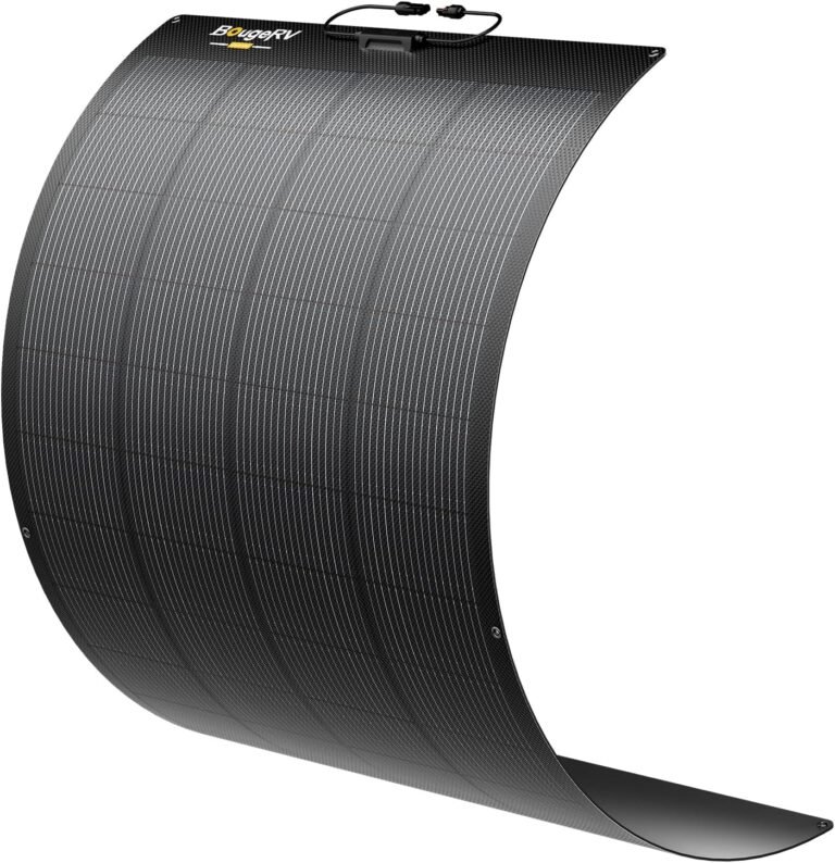 BougeRV Arch Pro 200W Anti-Shading N-Type Fiberglass Flexible Solar Panel | 16BB Mono Cell 25% High-Efficiency, Portable 24 Volts Compact 200 Watts for RV Camping Home Boat Marine Curve Surface Black