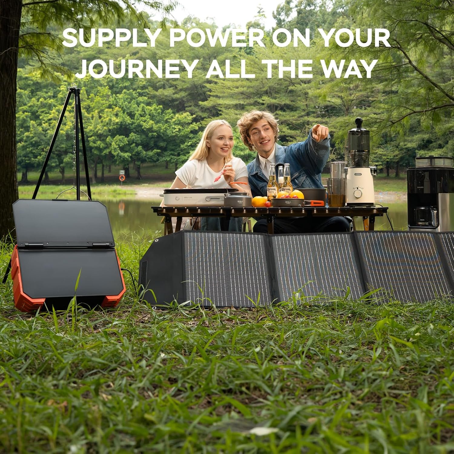 BLAVOR Portable Power Station 1600W (Peak 3200W), Built-in Solar Panel, 1024Wh LiFePO4 Battery, 100W USB-C Fast Charge, Solar Generator for Home Backup, Camping, Power Outages & RV - Image 6