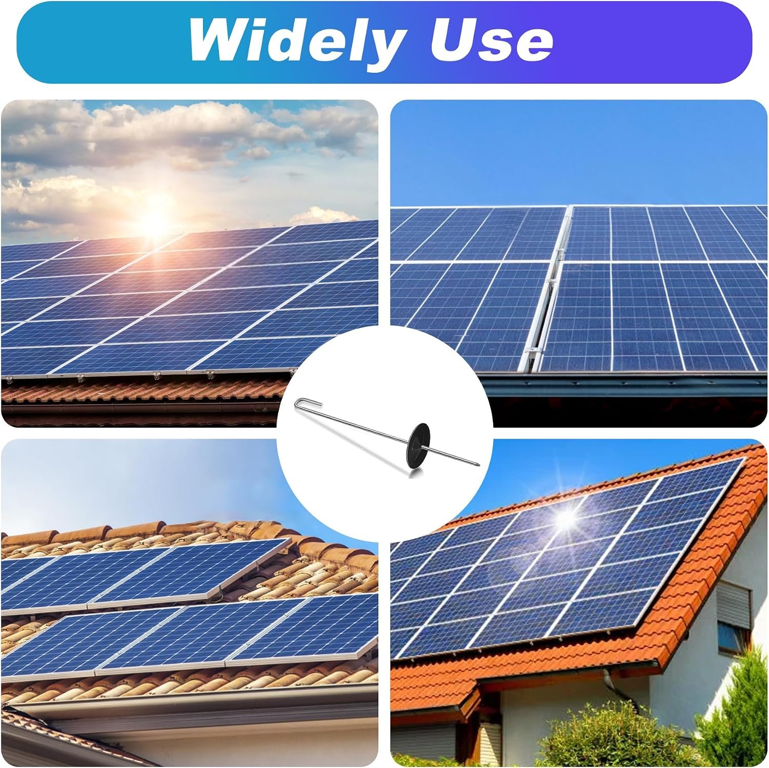 Solar Panel Bird Guard Fastener Clips, Stainless Steel Critter Guard Clips for Attaching Galvanized Welded Wire Mesh to Solar Panels, Solar Panel Hooks for Squirrel Proof Pigeon Bird Fence(60sets) - Image 5