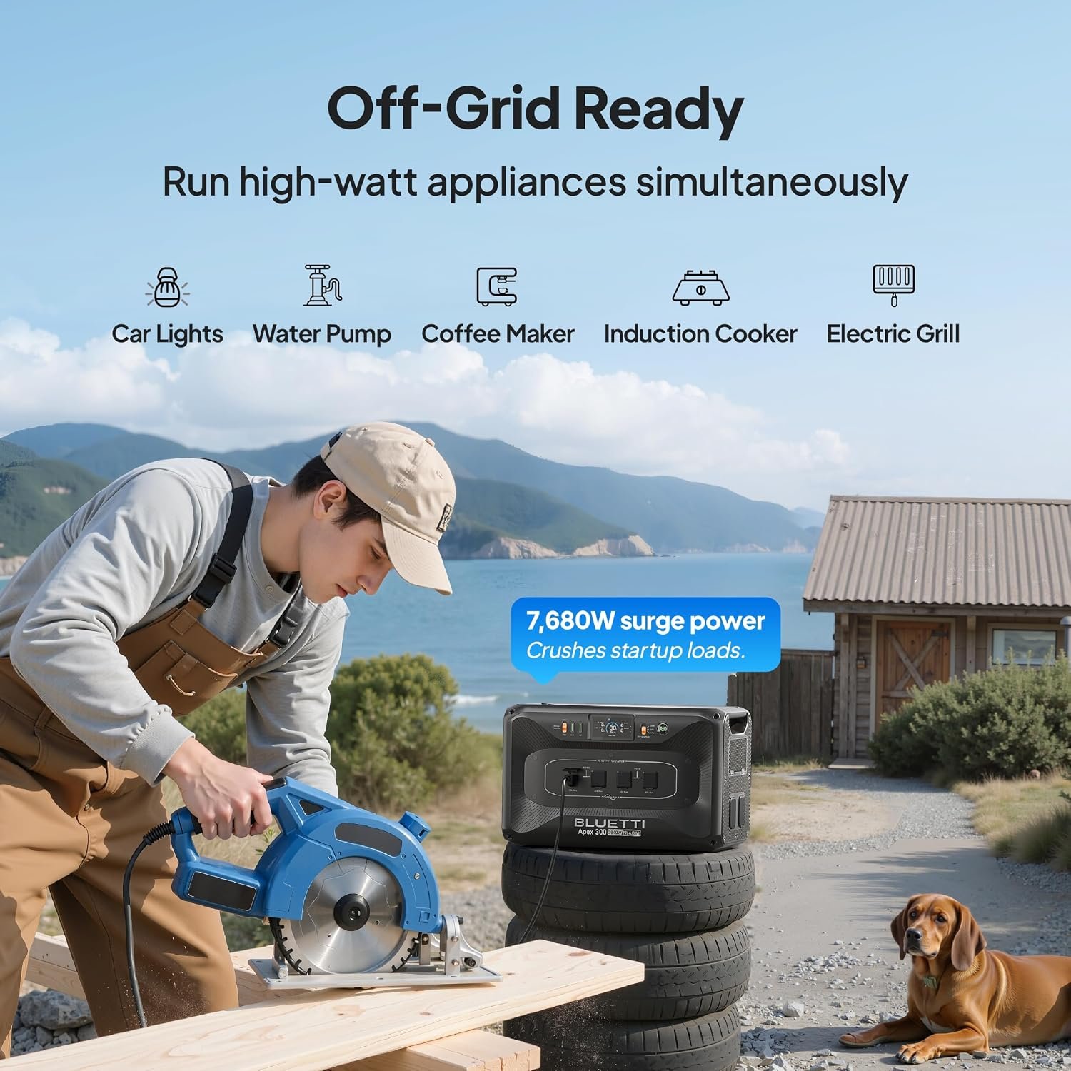 BLUETTI Apex 300 Portable Power Station 2764.8Wh 3840W LFP Solar Generator | Battery Backup with 6 3840W AC Ports (7680W Surge), Simultaneous 120V/240V Output & Black Start, for Home, RV and Emergencies - Image 8