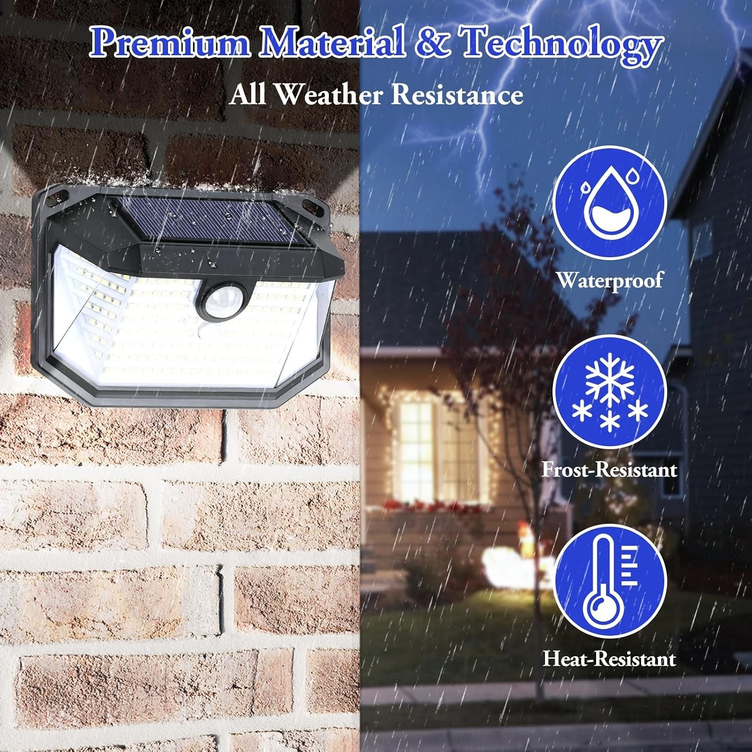Solar Outdoor Lights, 2-Pack Super Bright 178 LEDs Motion Sensor Wall Light with 270° Wide Angle & 3 Modes, Waterproof Solar Powered Security Light for Patio Garden Garage Front Door - Image 2