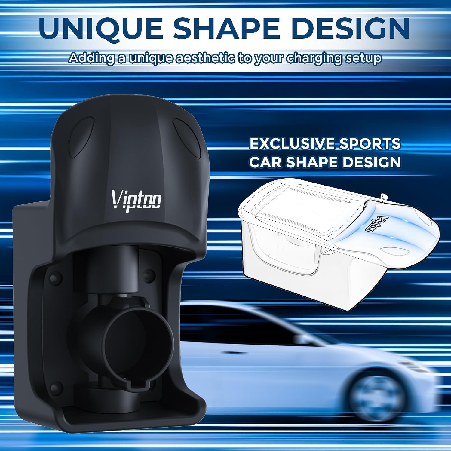 VIPTOO J1772 EV Charger Holder Wall Mount | 5-position 0°–180° rotation helps align J1772 connectors; durable ABS keeps charging cables tidy and off the garage floor - Image 6