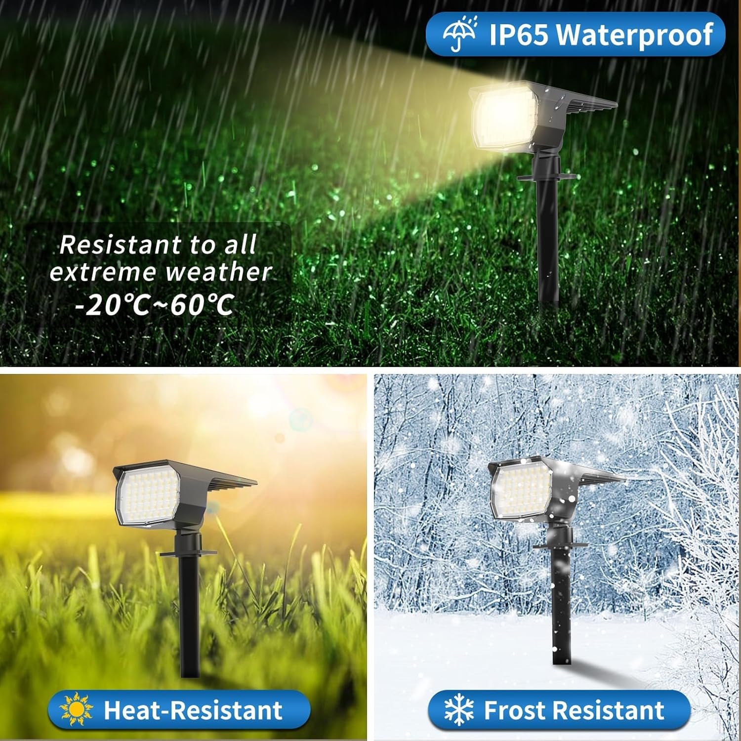 WENATY Solar Spot Lights Outdoor Waterproof Spotlights 12 Pack Warm White | 46LED, 3 Mode, Auto On/Off Landscape Spotlights Solar Powered Flood Lights for Outside Pathway Yard Garden House Walkway Tree - Image 4