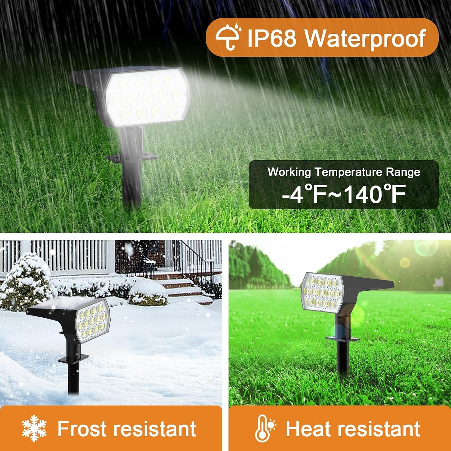 WELALO Solar Light Outdoor, IP68 Waterproof, Cool White, 6 Pack | 65LED, 3 Lighting Modes, 6 Pack Solar Spot light for Outside Yard Garden Pathway Landscape Walkway Driveway Garage House Tree - Image 4