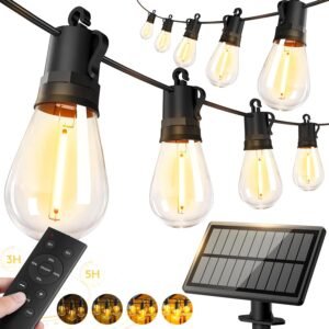 50ft Solar Powered Lights Outdoor &...