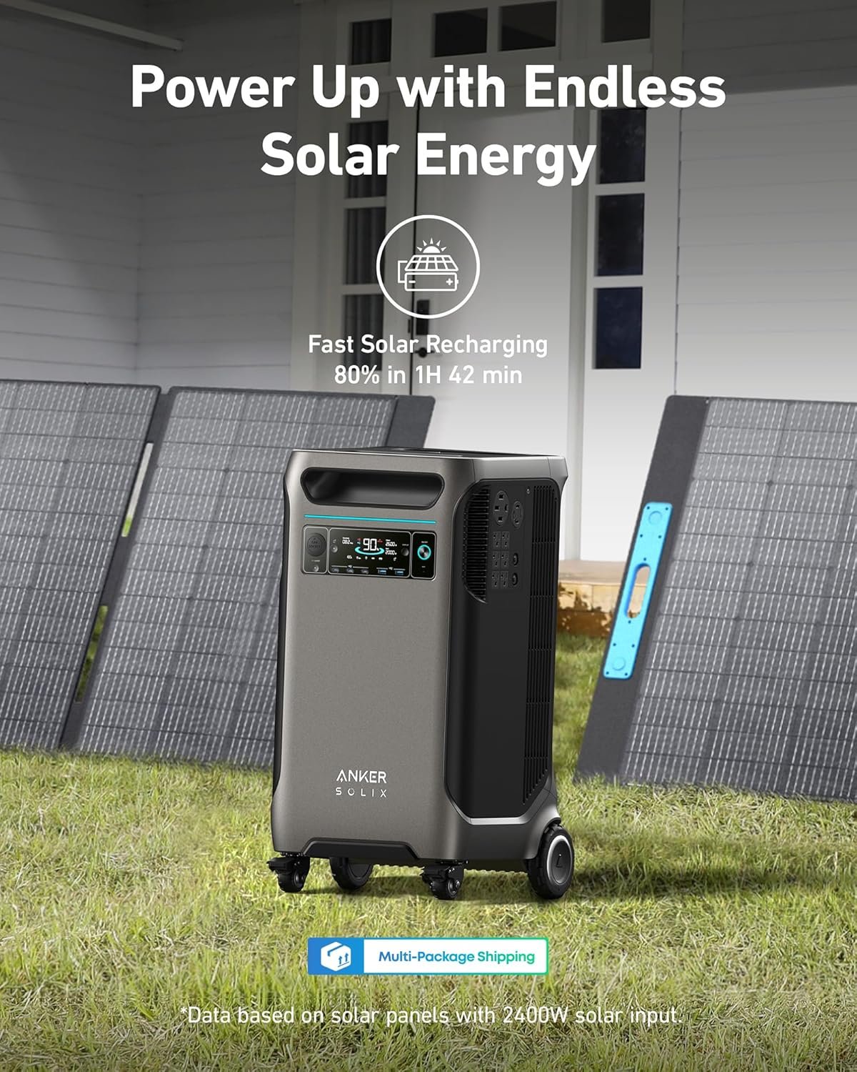 Anker SOLIX F3800 Portable Power Station and 400W Solar Panel, 3,840Wh | 3,840Wh LiFePO4 Battery, 120V / 240V Dual-Voltage Output, 6,000W Solar Generator for Home, Outdoor, RVs, and Emergency Use - Image 4