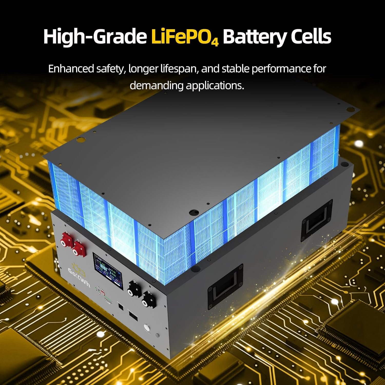 51.2V 320AH Lithium LiFePO4 Battery, 16.38kWh High-Capacity, Metal Case with APP, Perfect for Off-Grid Solar Systems, Home Backup Power & Emergency Storage - Image 3