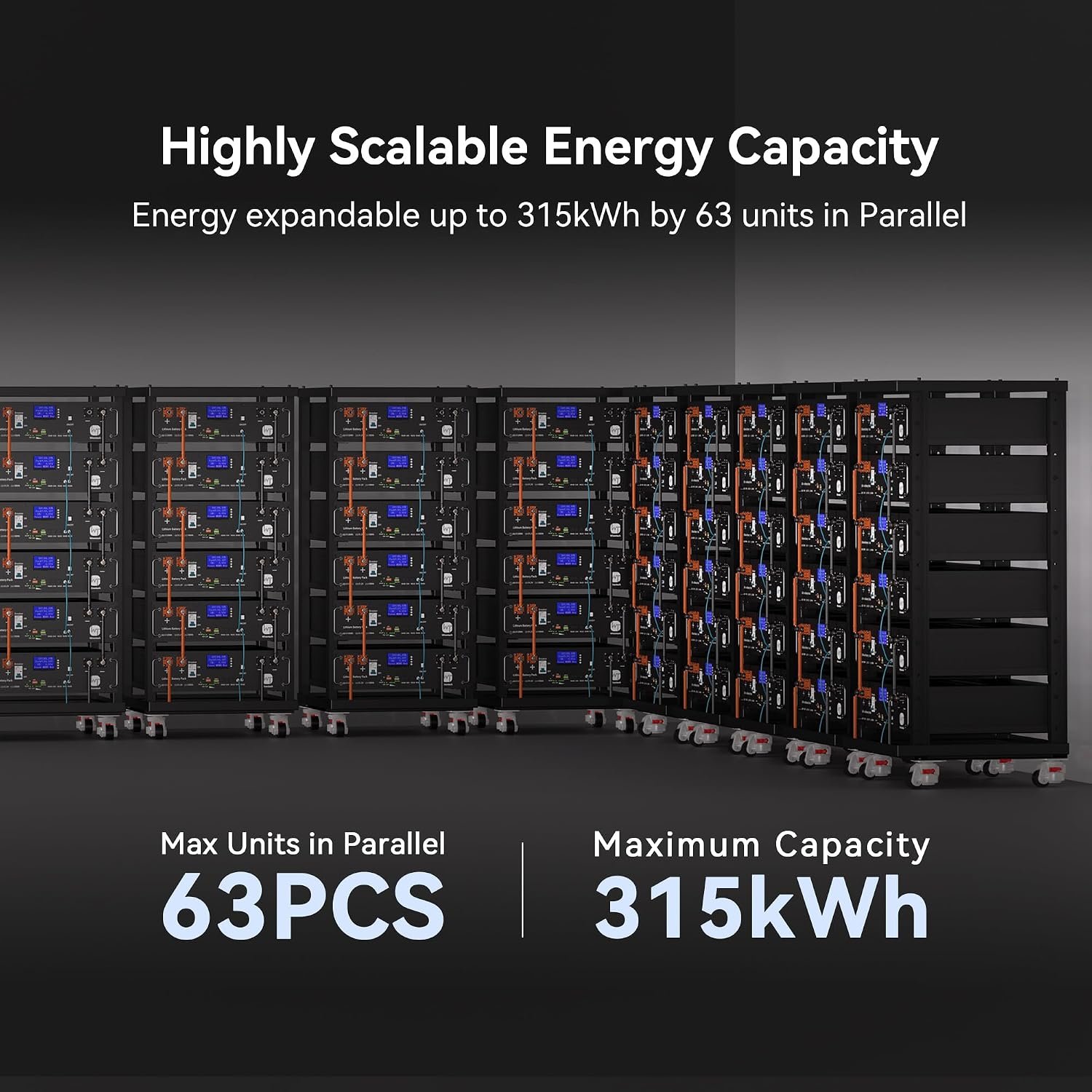 48V 100Ah lifepo4 Battery 51.2V Lithium Server Rack Battery | UL1973&UL9540A certified LiFePO4 server rack battery with 6000+ cycles for safe solar battery storage and home backup systems - Image 6