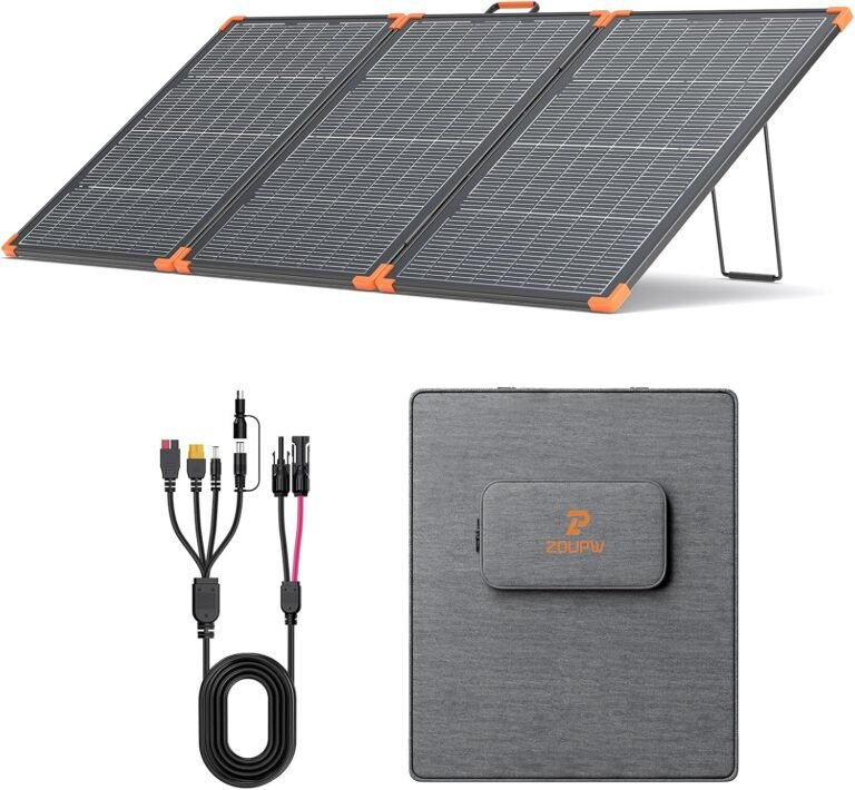 ZOUPW 230W Bifacial Portable Solar Panel N-Type 16BB for Power Station | 25% Efficiency Foldable Solar Charger for Jackery/EcoFlow Delta/Bluetti/Anker, IP68 Waterproof for RV Camping Off-Grid Power