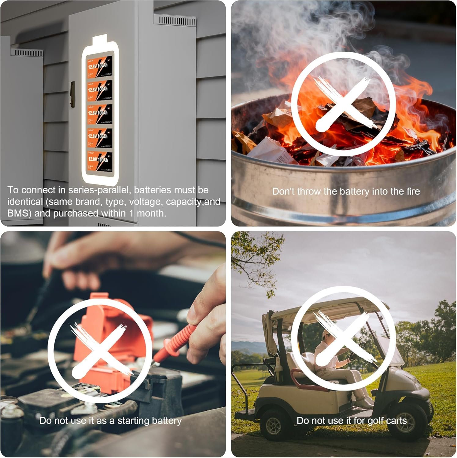 12V 150Ah Max LiFePO4 Lithium Battery 100A BMS 15000+ Deep Cycle | 1905Wh 12.8V Rechargeable Deep Cycle Lithium Iron Phosphate Battery for RV Marine, Solar, Backup Power - Image 6