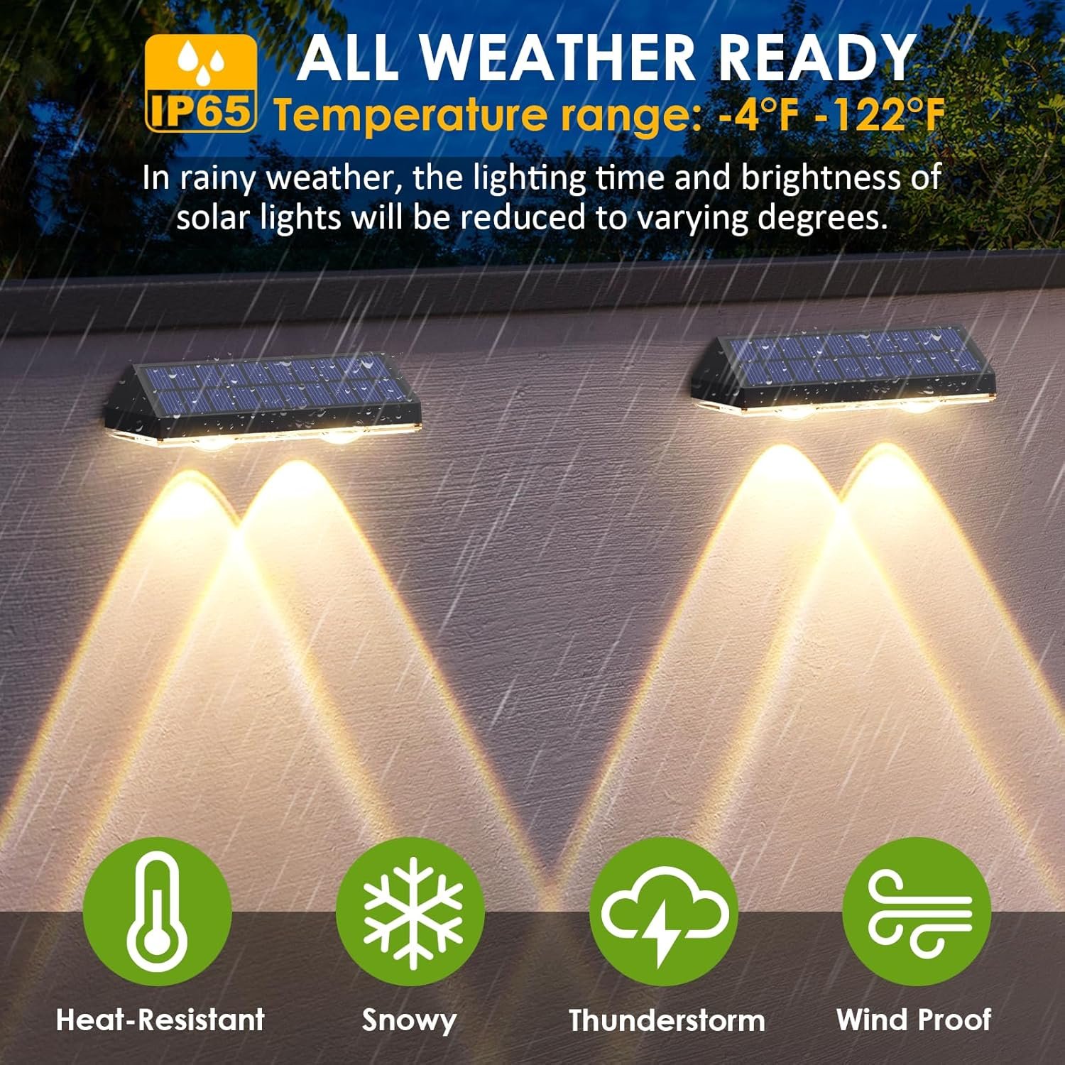Solar Fence Lights Outdoor, 2700/4000/6000K 3 Mode, 8-12H, Black, 8 Pack | IP65 Waterproof, Fence Lights Solar Powered for Outside, Backyard, Railing, Step, Patio,Wall and Home Improvement - Image 3