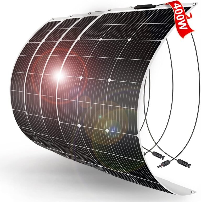 DOKIO 400W Flexible Solar Panels, 4-Pack, 18V, ETFE, for 12V Systems | Four 100W semi-flexible monocrystalline panels with MC4 leads; supports series or parallel wiring for RVs and boats
