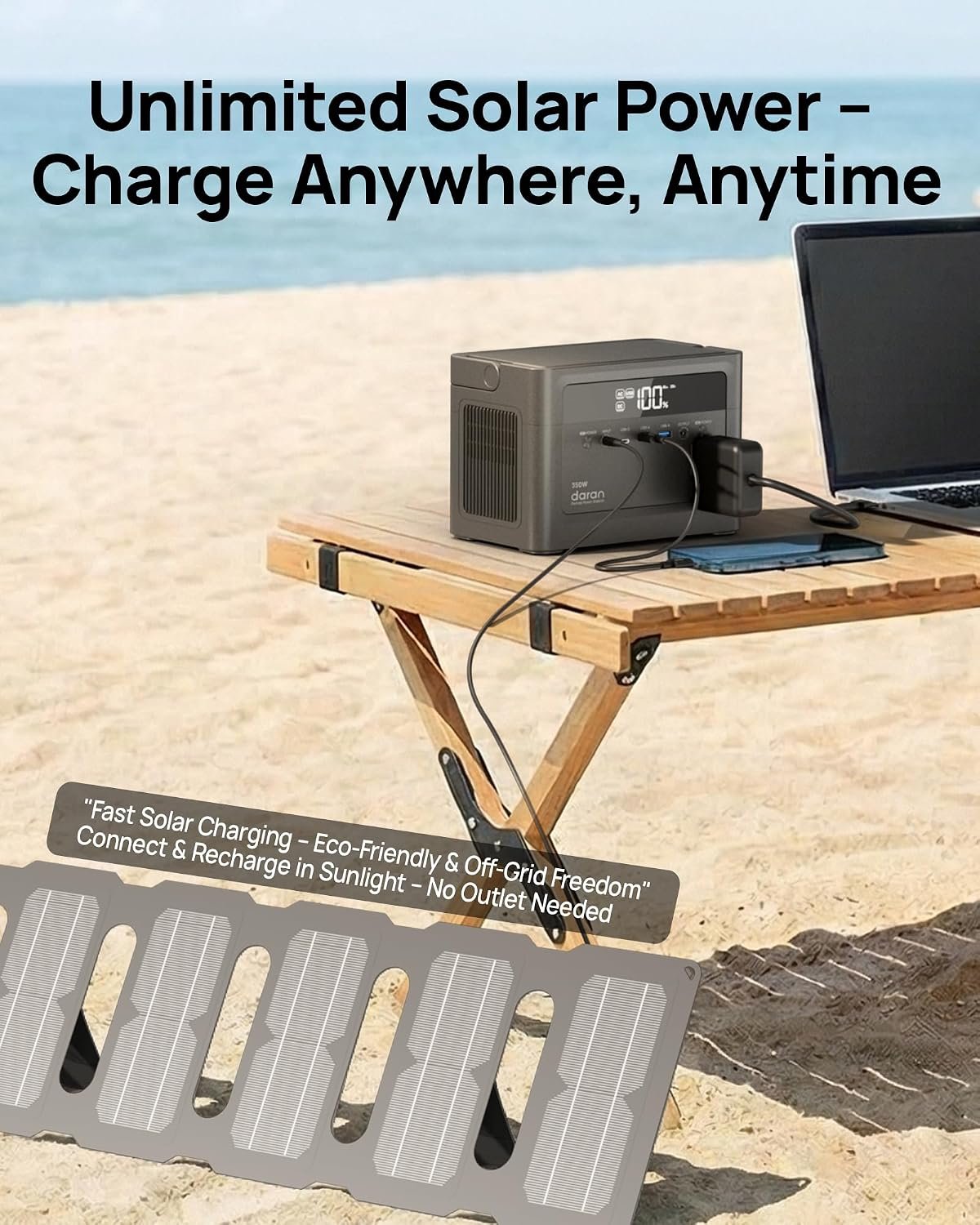 2026 Portable Power Station 700W Surge, 288Wh LiFePO4 Battery Backup, Power Bank with AC Outlet 350W/110V, Solar Generator Fast Charging for Camping Essentials, Hurricane Emergency, Home, Road Trips - Image 7