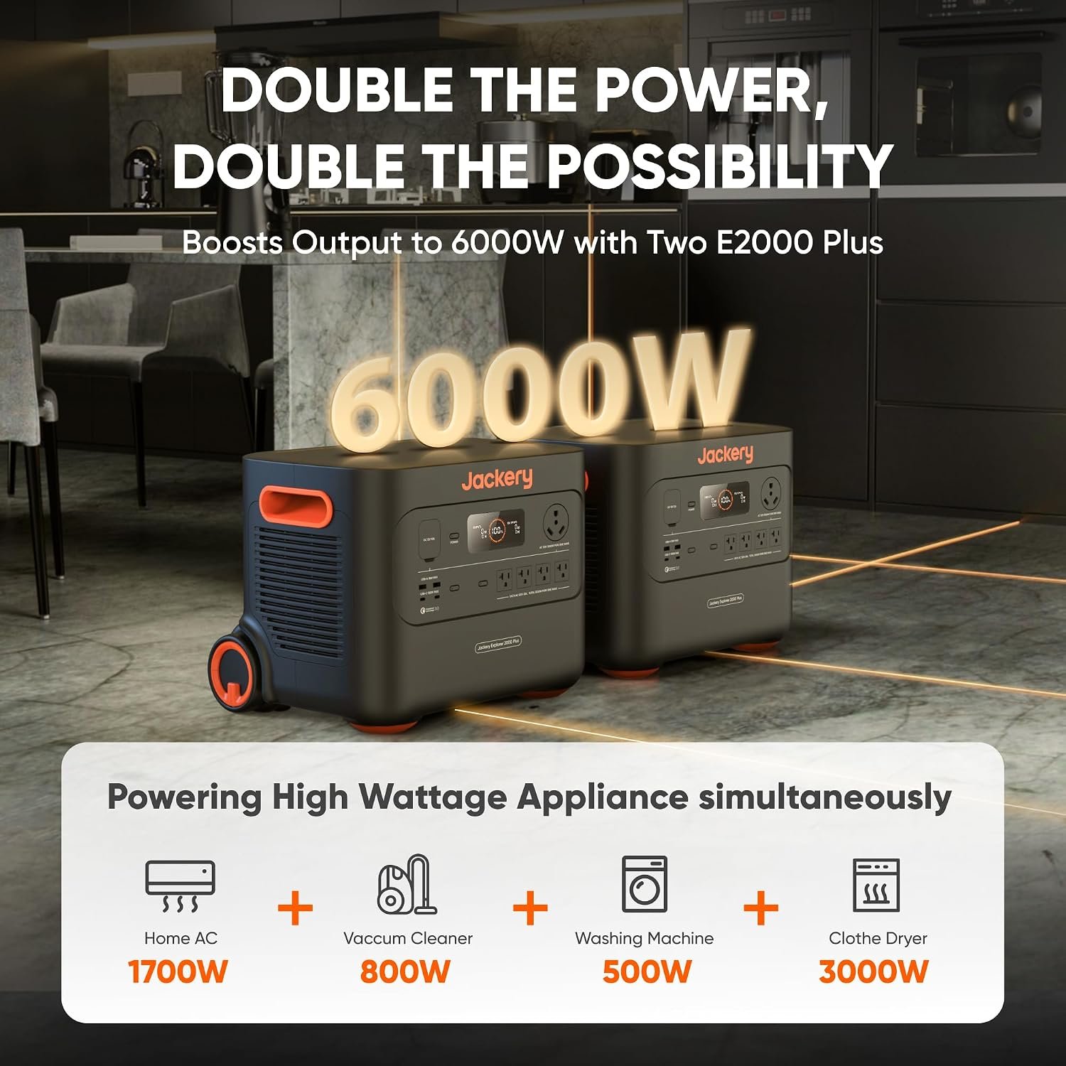 Jackery Explorer 2000 Plus and Extra Battery & 2x200W, 4085Wh, 3000W Output | LiFePO4, 10-Year Lifespan, Expandable to 24kWh, UPS Home Backup, for Camping, RV, Emergency - Image 9