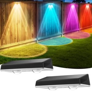 Solar Fence Lights Outdoor, 2 Pack ...