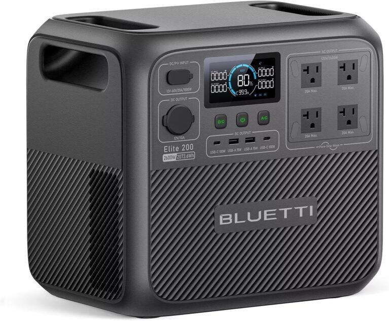 BLUETTI Elite 200 V2 Portable Power Station 2073.6Wh 2600W Solar Generator | LFP Battery Backup w/ 4 2600W AC Outlets (3900W Power Lifting), 0-80% Fast Charge in 50 Min. for Camping, Off-grid, Emergency