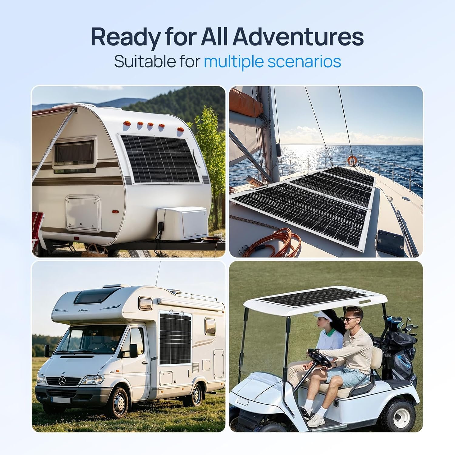 ECO-WORTHY 260Watt 12Volt Flexible Solar Panel Kit for Off Grid Home RV, Boat and Uneven Surfaces:2pcs 130W Mono Solar Panel + 30A 12V Charger Controller + Solar Cable + Tray Cable + Y Branch - Image 9