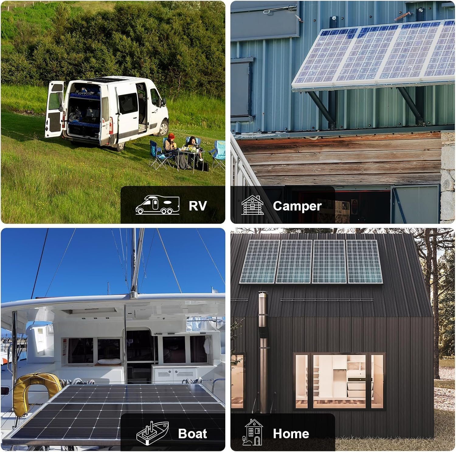 ECO-WORTHY 200 Watt 12V Complete Solar Panel Starter Kit for RV Off Grid | with Battery and Inverter: 200W Solar Panels+30A Charge Controller+50Ah Lithium Battery+600W Solar Power Inverter - Image 9
