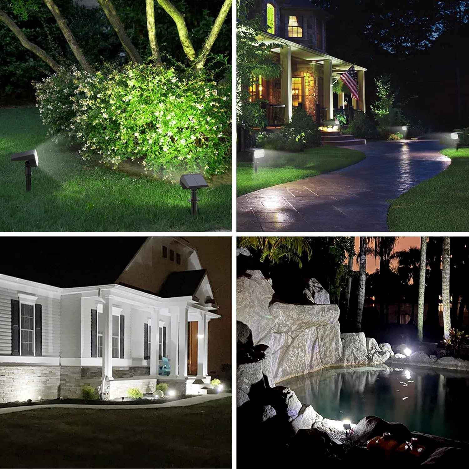 WELALO Solar Light Outdoor, IP68 Waterproof, Cool White, 6 Pack | 65LED, 3 Lighting Modes, 6 Pack Solar Spot light for Outside Yard Garden Pathway Landscape Walkway Driveway Garage House Tree - Image 2