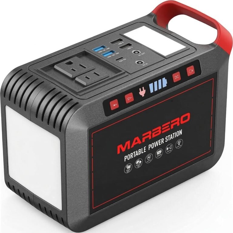 Portable Power Station 300W MARBERO 237Wh Camping Solar Generator Backup Lithium Battery with Pure Sine Wave 110V AC Outlet, USB C, USB A, DC for Outdoors Camping CPAP Home Blackout Emergency | Backup Lithium Battery with Pure Sine Wave 110V AC Outlet, USB C, USB A, DC for Outdoors Camping CPAP Home Blackout Emergency