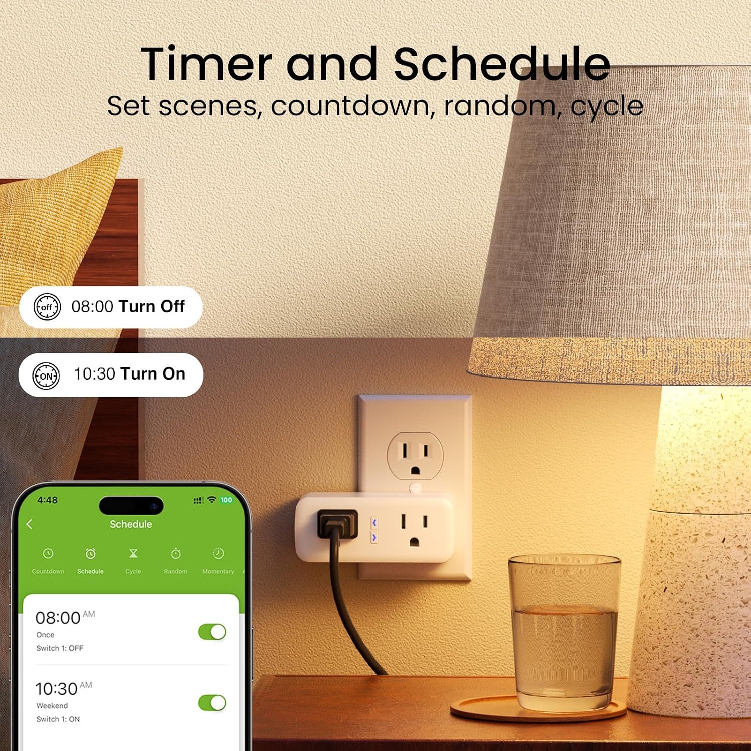 Dual Smart Plug 15A, GHome Smart Plugs Work with Alexa and Google Home, 2-in-1 Compact Smart Outlet Timer with APP Remote Control, 2.4GHz Wi-Fi Only, No Hub Required, FCC Listed, 2 Pack - Image 5