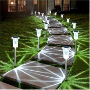 DenicMic Solar Lights Outdoor Water...