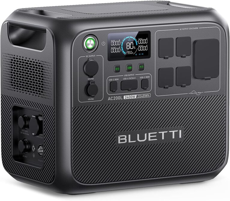 BLUETTI AC200L Portable Power Station 2048Wh 2400W LiFePO4 Battery | 3600W Power Lifting, Expandable to 8192Wh, 30A RV Output, Solar Generator for Camping, RV, Home Use, Emergency