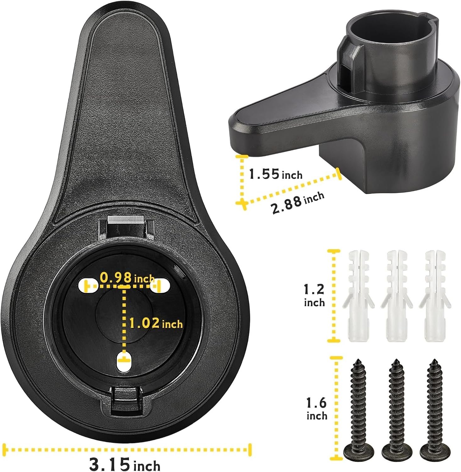MECMO EV Charging Cable Holder Wall Mount for J1772, Electronic Vehicle Charger Cord Hanger, EVSE Car Charger Cable Organizer Management, EV Charging Plug Cord Protector Wall Hook SAE J1772 Connector - Image 9