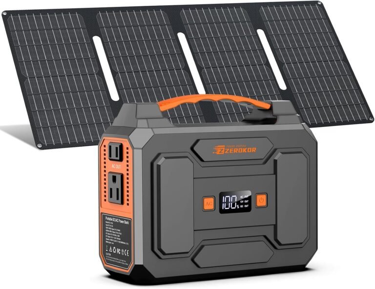 Portable Power Station with 40W Solar Panel, 100W Solar Powered Generator | Portable AC Outlet Camping Solar Power Bank 146Wh DC Battery Pack for Smart Device RV Outdoor Power Outage with Solar Charger