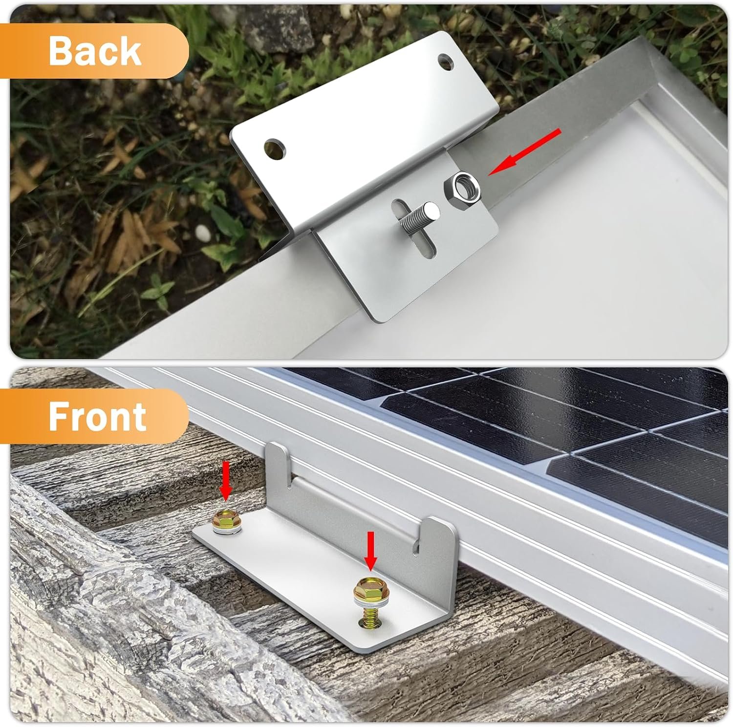 Aluminum Solar Panel Z Mounting Brackets | 16 Units lightweight corrosion-resistant brackets, suitable for RV, roof, boat, wall & off-grid installation - Image 4