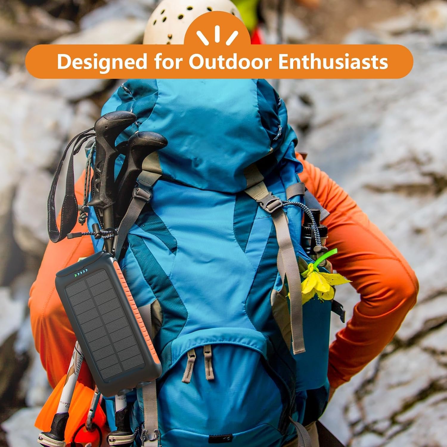 Solar Charger Power Bank 49800mAh, Portable Solar Phone Charger with 2 USB-A & USB-C Ports, 15W Fast Charging for iPhone, Samsung and More, Dual Flashlightfor Camping, Travel & Emergency Backup - Image 7