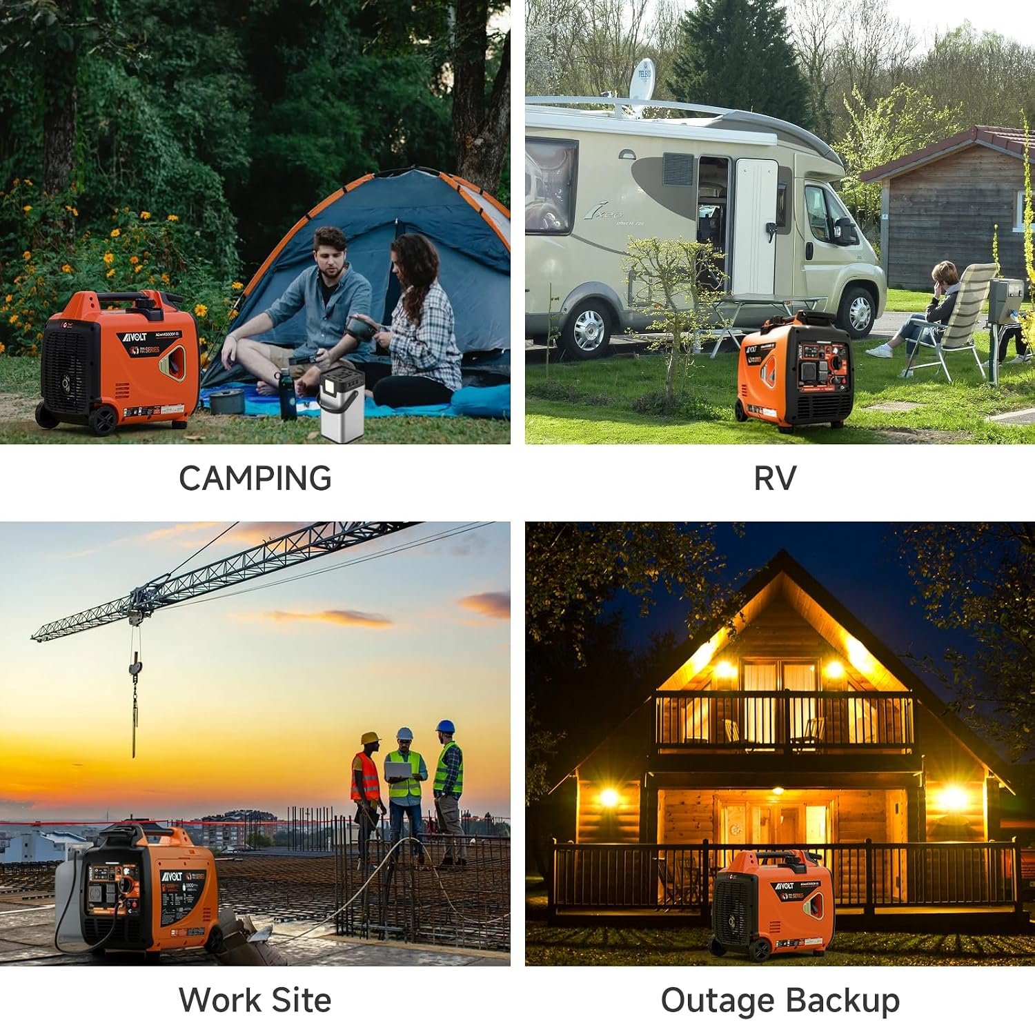 AIVOLT 4300W Dual Fuel Inverter Generator 53dB Quiet for RV Camp Home | Remote/Electric Start. 64lbs Wheels Kit. Auto-Switch Gas/Propane. 34h Propane Runtime. CO Auto-Shutoff. Parallel Ready. - Image 7