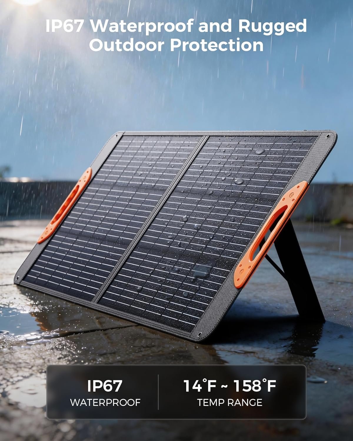 ZOUPW 100W Portable Solar Panel for Power Station,23.5% Efficiency Mono Foldable Solar Charger for Jackery 300/Ecoflow River/Anker/Bluetti,IP67 Waterproof for Camping RV Off-Grid Emergency Power - Image 6