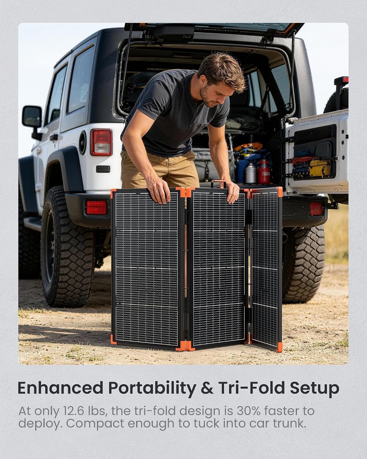 ZOUPW 230W Bifacial Portable Solar Panel N-Type 16BB for Power Station | 25% Efficiency Foldable Solar Charger for Jackery/EcoFlow Delta/Bluetti/Anker, IP68 Waterproof for RV Camping Off-Grid Power - Image 3