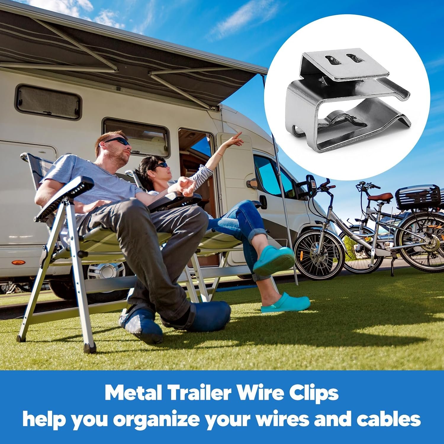 Fenteer Wire Clips Easy Installation Secure Pv Cable Clamps 90-Degree Double Wire Clip for Pv Module Cables Management, 50 Pieces - Image 4