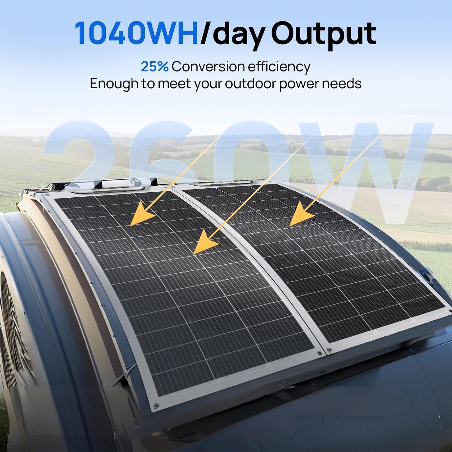 ECO-WORTHY 260Watt 12Volt Flexible Solar Panel Kit for Off Grid Home RV, Boat and Uneven Surfaces:2pcs 130W Mono Solar Panel + 30A 12V Charger Controller + Solar Cable + Tray Cable + Y Branch - Image 3