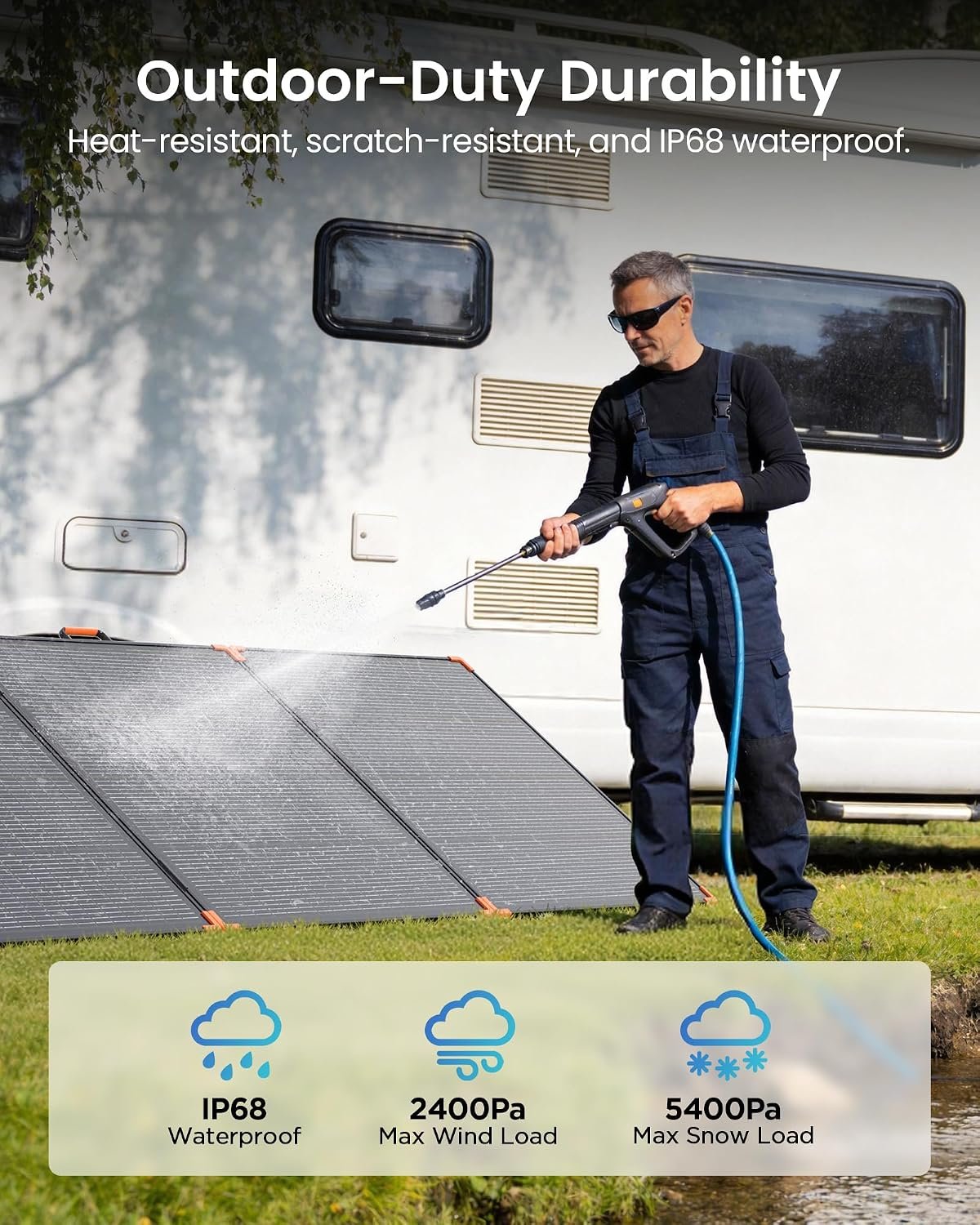 ZOUPW 480W Bifacial Portable Solar Panel N-Type 16BB for Power Station | 25% Efficiency Foldable Solar Charger for EcoFlow Delta/Bluetti/Anker C1000,IP68 Waterproof for Offgrid RV Home Power Backup - Image 5