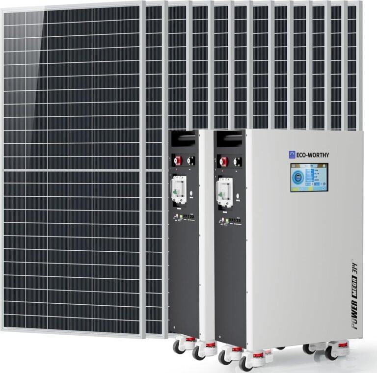 ECO-WORTHY 7080W Solar Panel Kit,12 × 590W Panels, 2 × 48V 314Ah Batteries | 7080W Solar Panel Kit with 32kWh LiFePO4 Storage for Off-Grid Solar Systems, Homes, Cabins, Farms and Backup Power