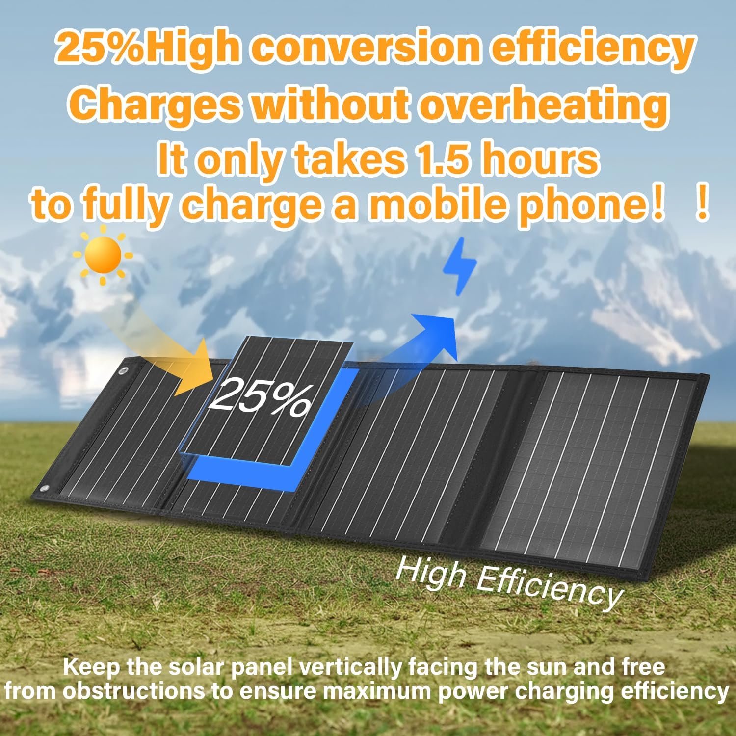 2026Upgrade 40W Foldable Solar Panel Charger,25% High Efficiency Portable N Type Cell,USB-C/USB-A/DC12V MPPT Fast Charging, IP67 Waterproof Lightweight Solar Charger for Outdoor Travel Emergency - Image 2