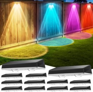 Solar Fence Lights Outdoor, 12 Pack...